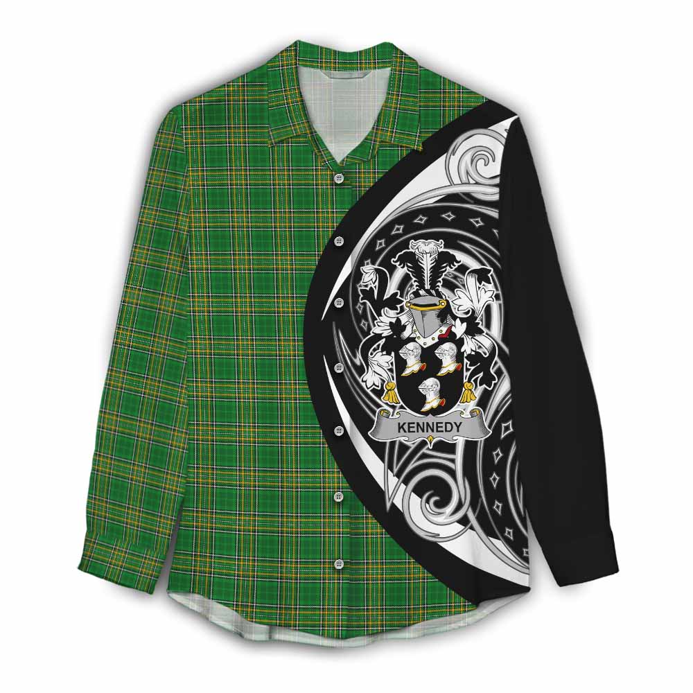 Kennedy Irish Clan Women's Casual Shirt Celtic Circle Style Female - Tartan Vibes Clothing