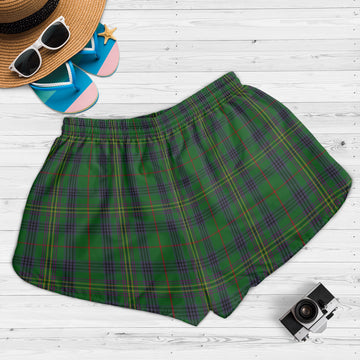 Kennedy Tartan Womens Shorts with Family Crest