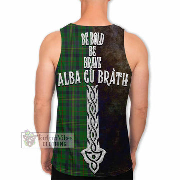 Kennedy Tartan Family Crest Men's Tank Top Alba Gu Brath Be Brave Lion Ancient Style