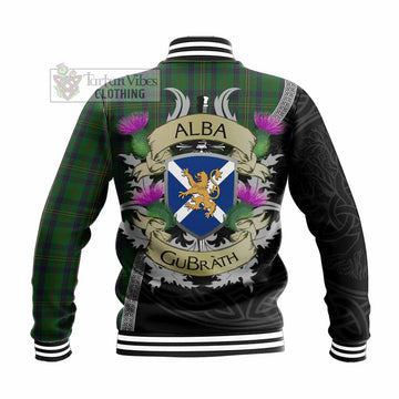 Kennedy Tartan Family Crest Baseball Jacket Lion Rampant Royal Thistle Shield Celtic Inspired