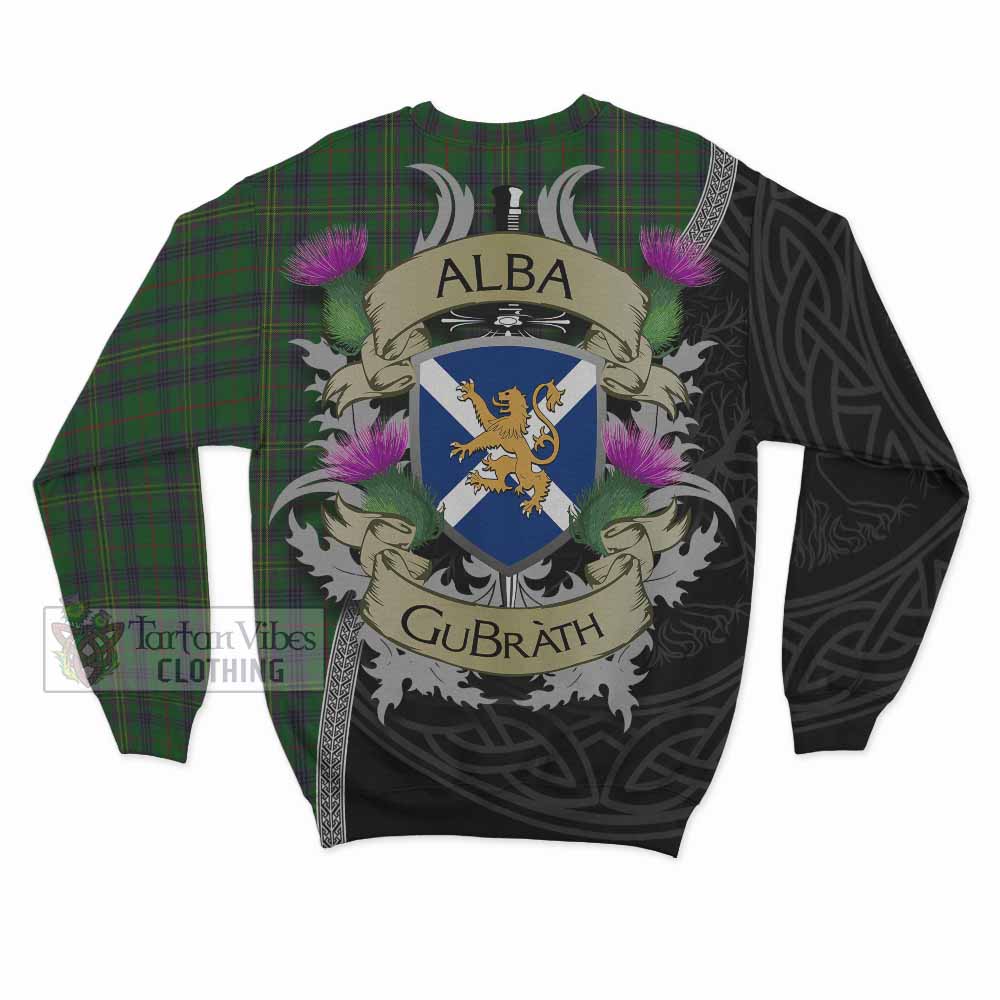 Tartan Vibes Clothing Kennedy Tartan Family Crest Sweatshirt Lion Rampant Royal Thistle Shield Celtic Inspired