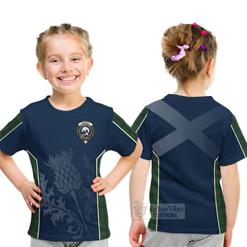 Tartan Vibes Clothing Kennedy Tartan Kid T-Shirt with Family Crest and Scottish Thistle Vibes Sport Style
