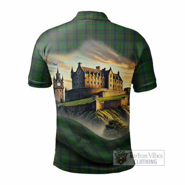 Kennedy Tartan Family Crest Polo Shirt with Scottish Ancient Castle Style