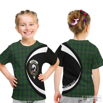 Kennedy Tartan Kid T-Shirt with Family Crest Circle Style - Tartan Vibes Clothing