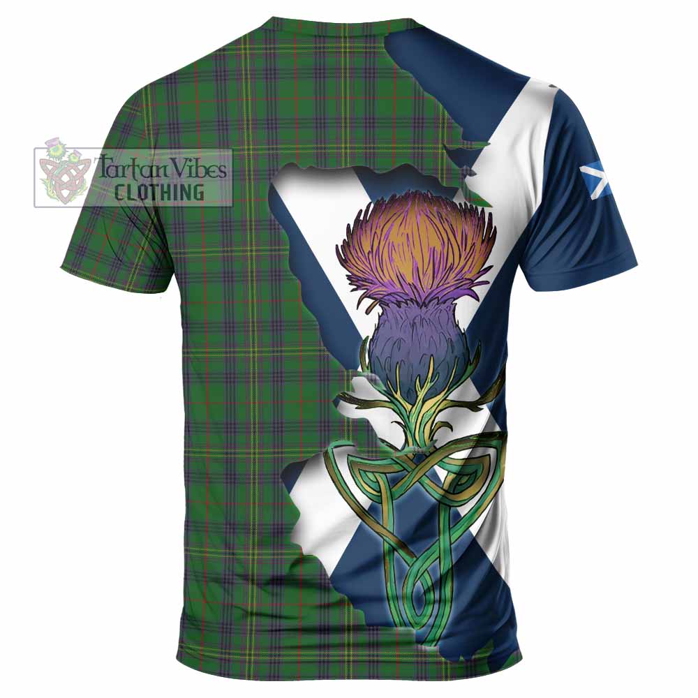 Tartan Vibes Clothing Kennedy Tartan Family Crest T-Shirt Scottish Thistle Celtic Inspired