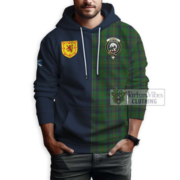 Kennedy Tartan Hoodie Alba with Scottish Lion Royal Arm Half Style