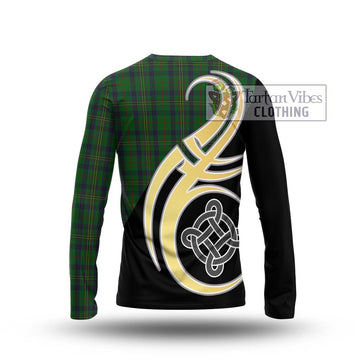 Kennedy Tartan Long Sleeve T-Shirt with Family Crest and Celtic Symbol Style - Tartan Vibes Clothing
