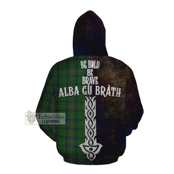 Kennedy Tartan Family Crest Cotton Hoodie Alba Gu Brath Be Brave Lion Ancient Style