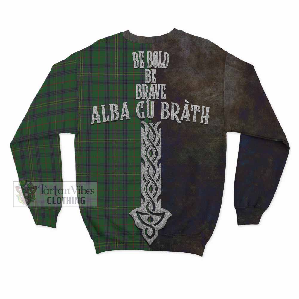 Tartan Vibes Clothing Kennedy Tartan Family Crest Sweatshirt Alba Gu Brath Be Brave Lion Ancient Style