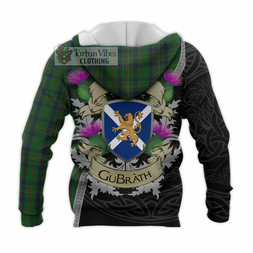 Tartan Vibes Clothing Kennedy Tartan Family Crest Knitted Hoodie Lion Rampant Royal Thistle Shield Celtic Inspired