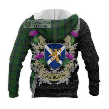 Kennedy Tartan Family Crest Knitted Hoodie Lion Rampant Royal Thistle Shield Celtic Inspired