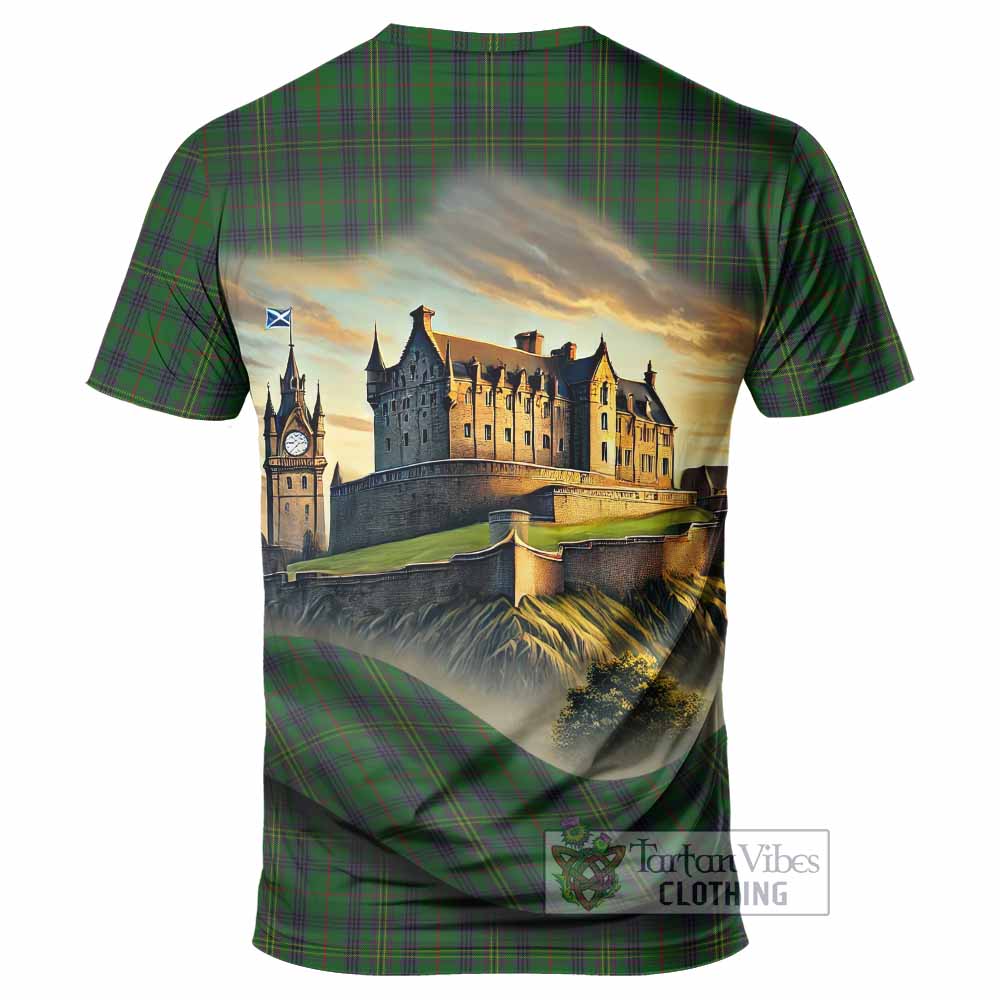 Tartan Vibes Clothing Kennedy Tartan Family Crest T-Shirt with Scottish Ancient Castle Stype