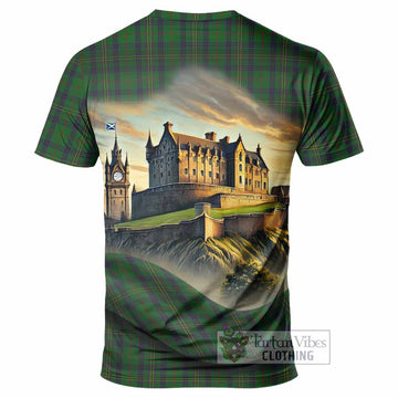 Tartan Vibes Clothing Kennedy Tartan Family Crest T-Shirt with Scottish Ancient Castle Stype