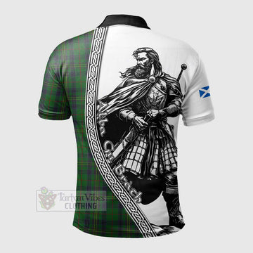 Kennedy Tartan Clan Crest Polo Shirt with Highlander Warrior Celtic Style