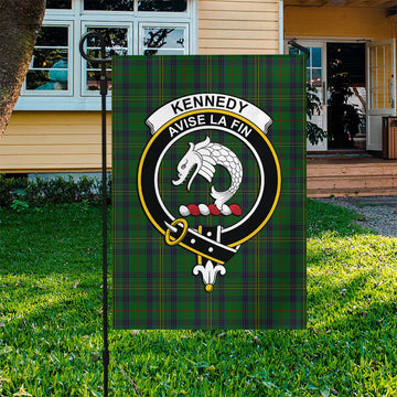 Kennedy Tartan Garden Flag with Family Crest
