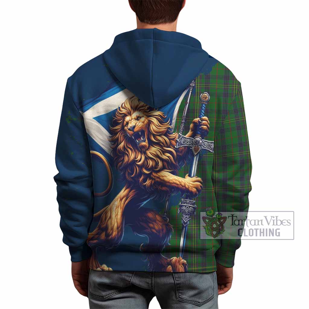 Kennedy Tartan Family Crest Hoodie with Scottish Majestic Lion