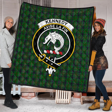 Kennedy Tartan Quilt with Family Crest