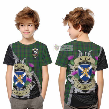 Tartan Vibes Clothing Kennedy Tartan Family Crest Kid T-Shirt Lion Rampant Royal Thistle Shield Celtic Inspired