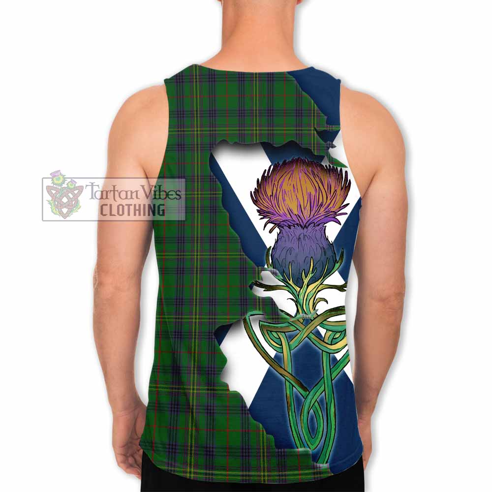 Tartan Vibes Clothing Kennedy Tartan Family Crest Men's Tank Top Scottish Thistle Celtic Inspired