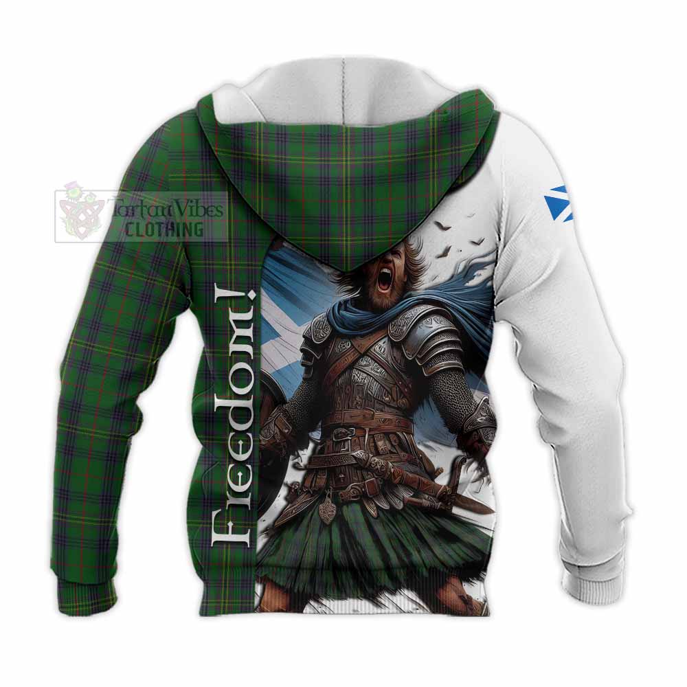 Tartan Vibes Clothing Kennedy Crest Tartan Knitted Hoodie Inspired by the Freedom of Scottish Warrior