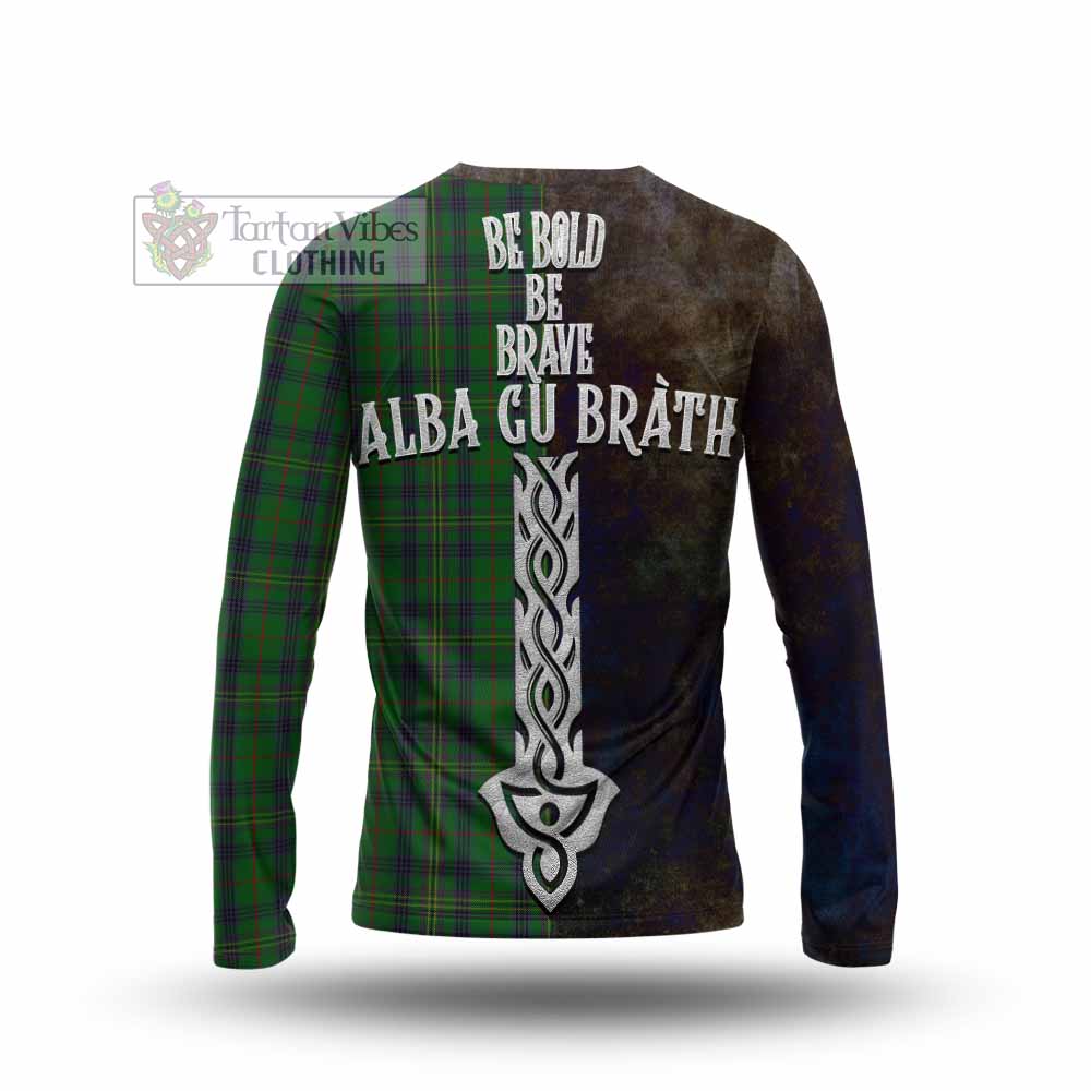 Tartan Vibes Clothing Kennedy Tartan Family Crest Long Sleeve T-Shirt Alba Gu Brath Be Brave Lion Ancient Style