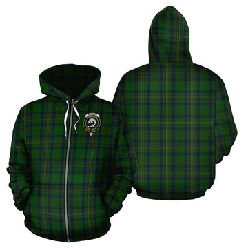 Kennedy Tartan Hoodie with Family Crest
