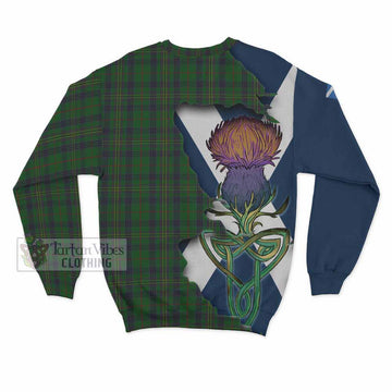 Tartan Vibes Clothing Kennedy Tartan Family Crest Sweatshirt Scottish Thistle Celtic Inspired