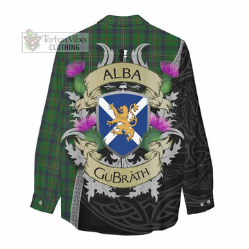 Tartan Vibes Clothing Kennedy Tartan Family Crest Women's Casual Shirt Lion Rampant Royal Thistle Shield Celtic Inspired
