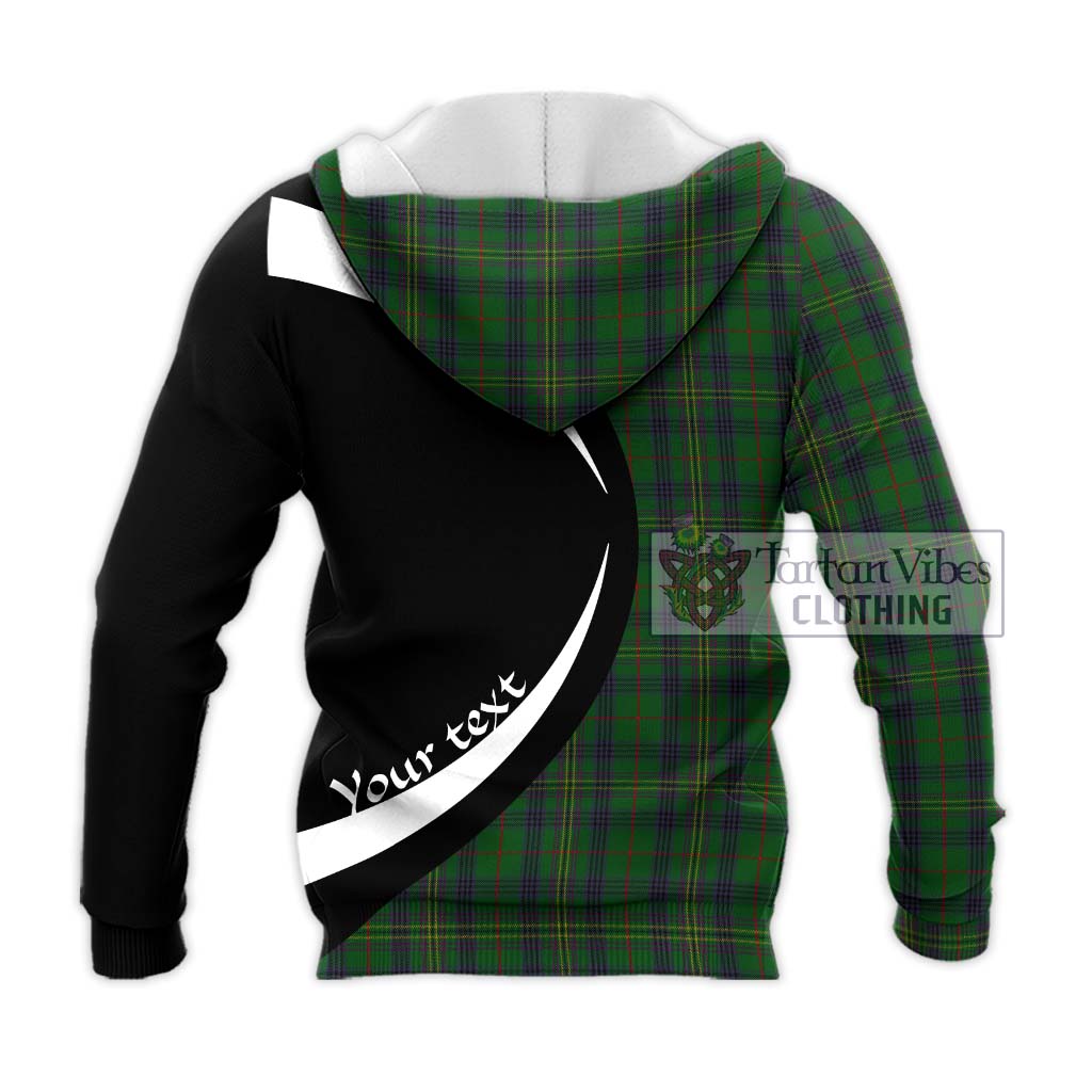 Kennedy Tartan Knitted Hoodie with Family Crest Circle Style - Tartan Vibes Clothing