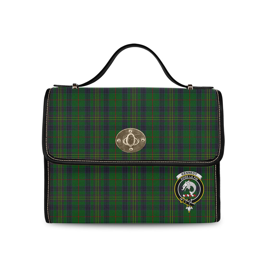 kennedy-tartan-leather-strap-waterproof-canvas-bag-with-family-crest