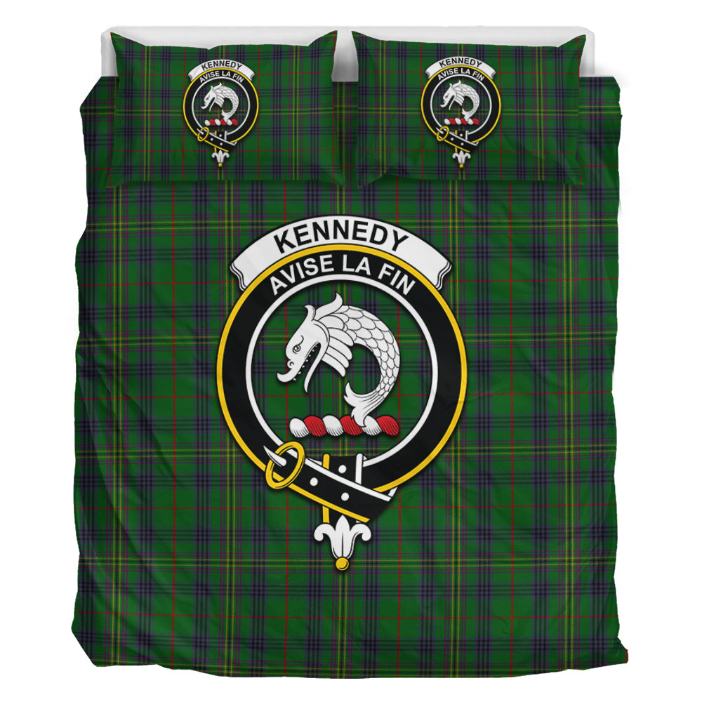 Kennedy Tartan Bedding Set with Family Crest - Tartan Vibes Clothing
