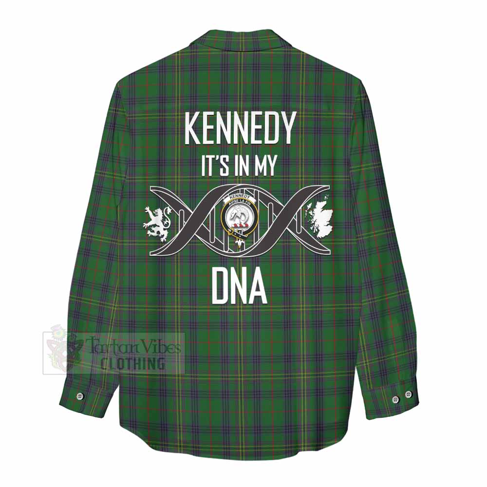 Tartan Vibes Clothing Kennedy Tartan Women's Casual Shirt with Family Crest DNA In Me Style