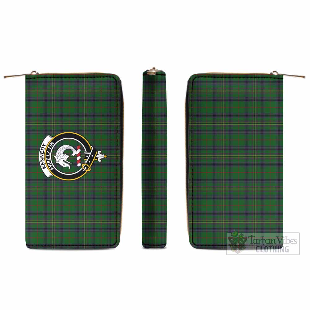Tartan Vibes Clothing Kennedy Tartan Women's Leather Wallet with Family Crest