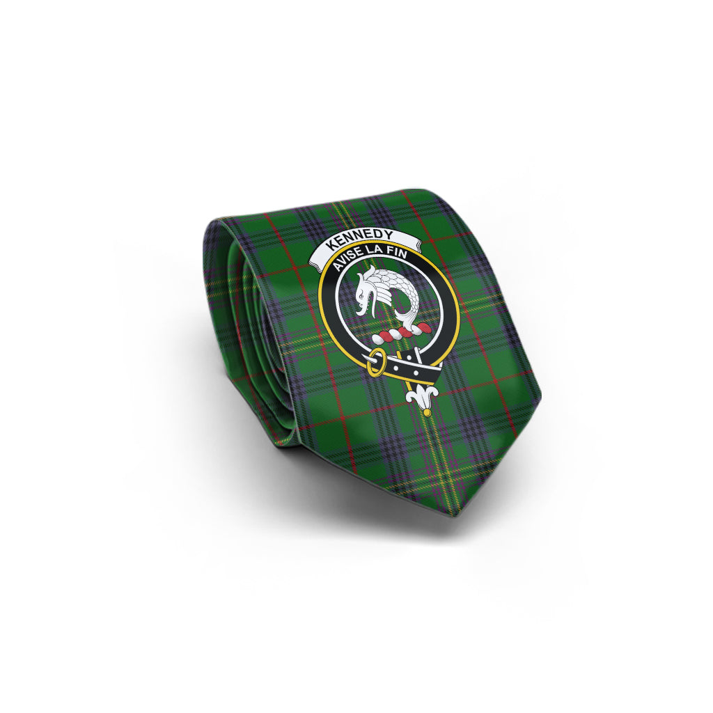Kennedy Tartan Classic Necktie with Family Crest - Tartan Vibes Clothing