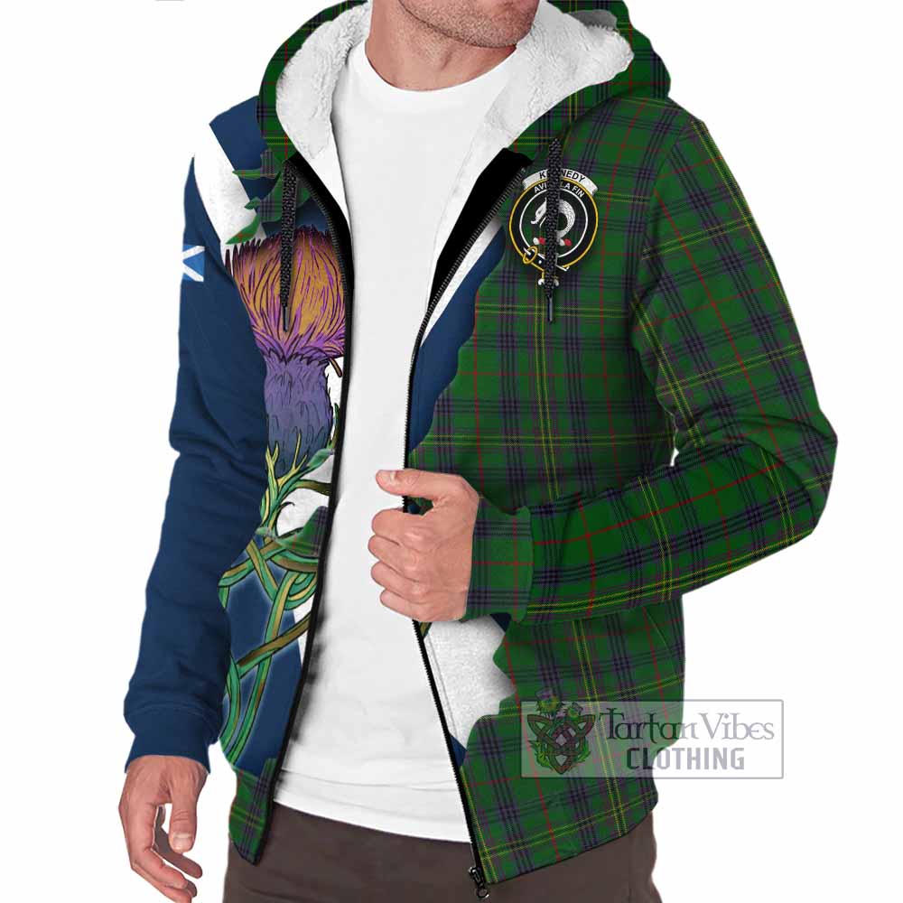 Kennedy Tartan Family Crest Sherpa Hoodie Scottish Thistle Celtic Inspired - Tartan Vibes Clothing