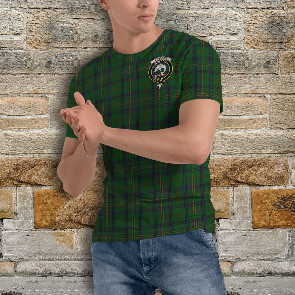 Kennedy Tartan T-Shirt with Family Crest - Tartan Vibes Clothing
