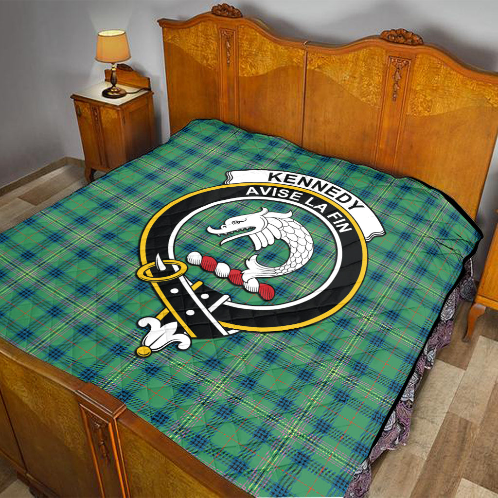 kennedy-ancient-tartan-quilt-with-family-crest