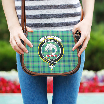 Kennedy Ancient Tartan Saddle Bag with Family Crest