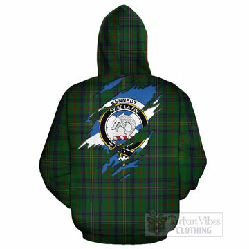 Kennedy Clan Crest In Me Tartan Cotton Hoodie Scotland Flag Style