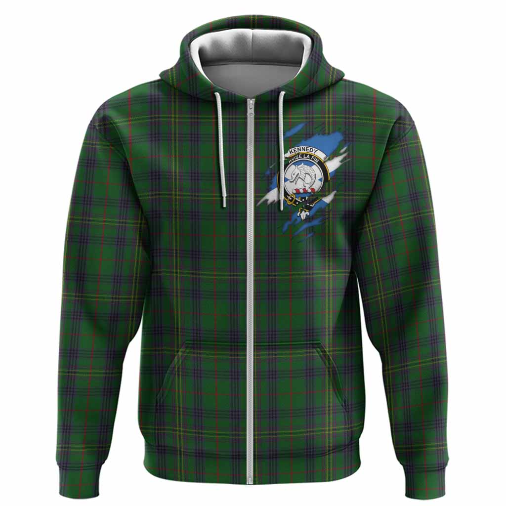 Kennedy Clan Crest In Me Tartan Hoodie Scotland Flag Style
