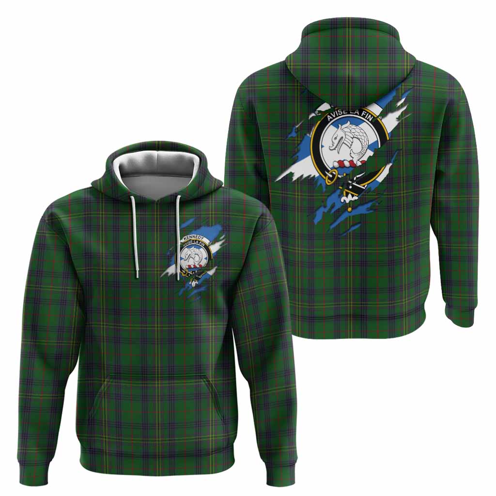 Kennedy Clan Crest In Me Tartan Hoodie Scotland Flag Style