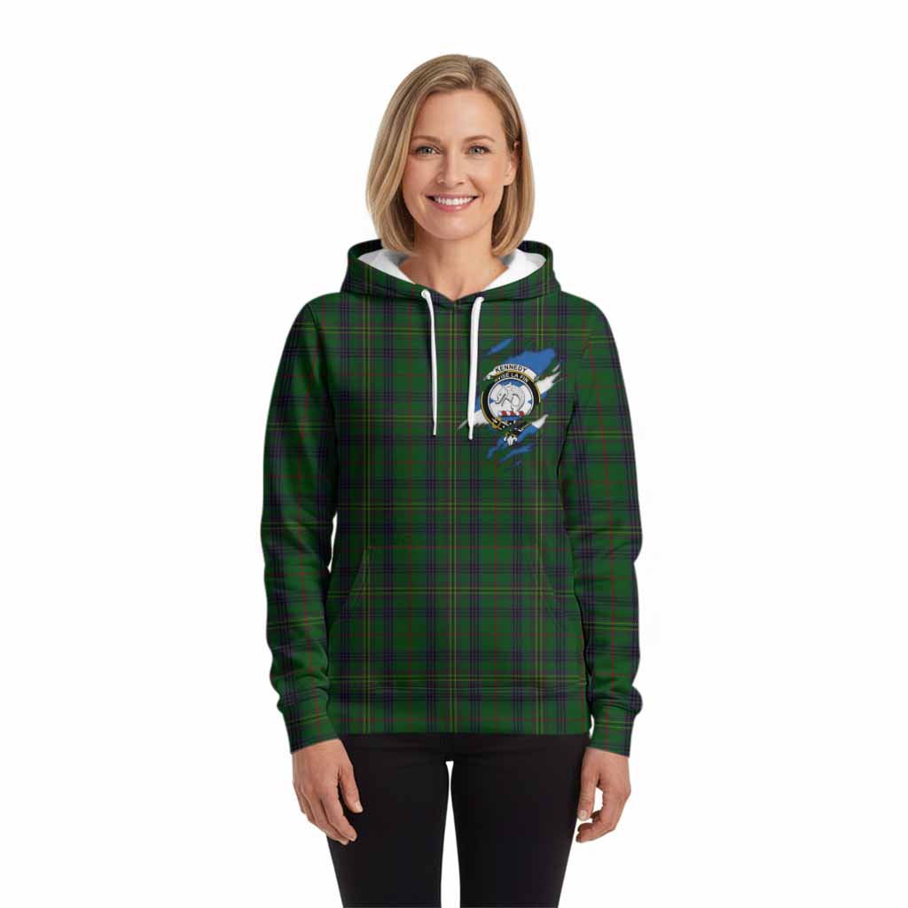 Kennedy Clan Crest In Me Tartan Hoodie Scotland Flag Style