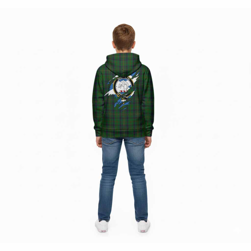 Kennedy Clan Crest In Me Tartan Kid Hoodie Scotland Flag Style
