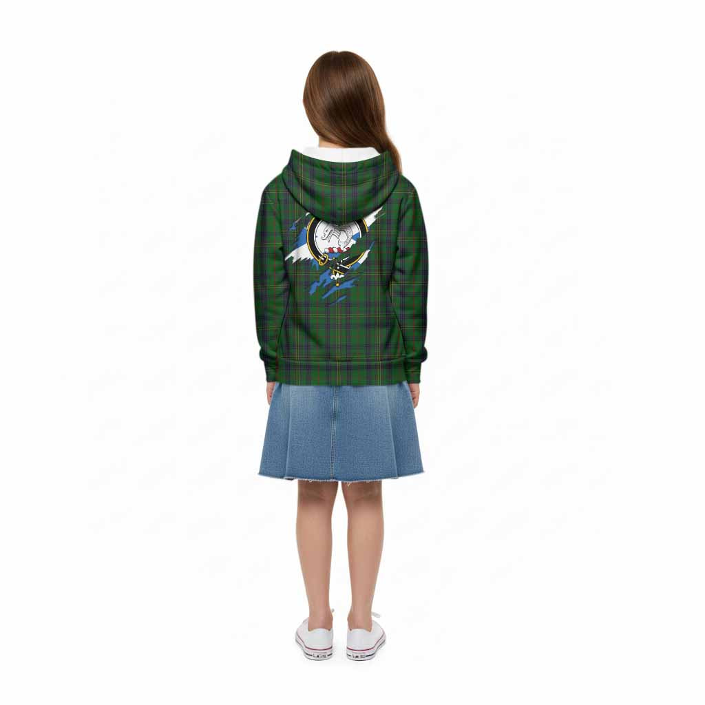 Kennedy Clan Crest In Me Tartan Kid Hoodie Scotland Flag Style