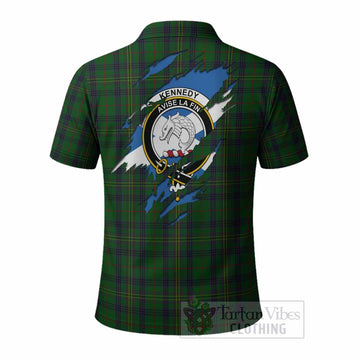 Kennedy Clan Crest In Me Tartan Polo Shirt Scotland Flag Style