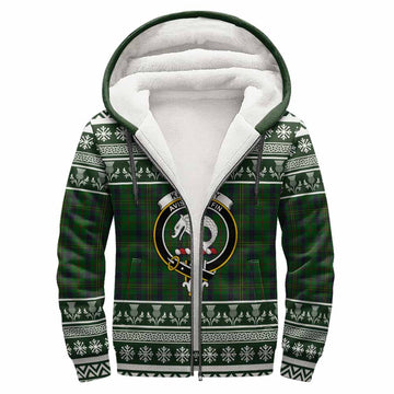 Kennedy Clan Tartan Christmas Fleece Hoodie with Family Crest