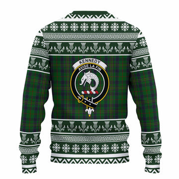 Kennedy Clan Tartan Christmas Ugly Sweater with Family Crest