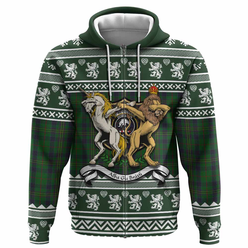 Kennedy Clan Tartan Crest Christmas Hoodie Coat of Arms Funny Style - Tartan Vibes Clothing