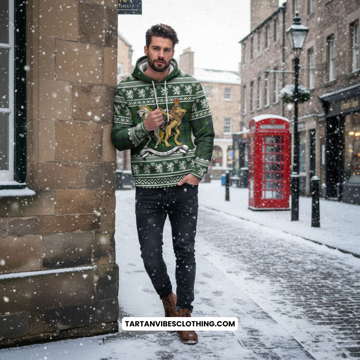 Kennedy Clan Tartan Crest Christmas Hoodie Coat of Arms Funny Style