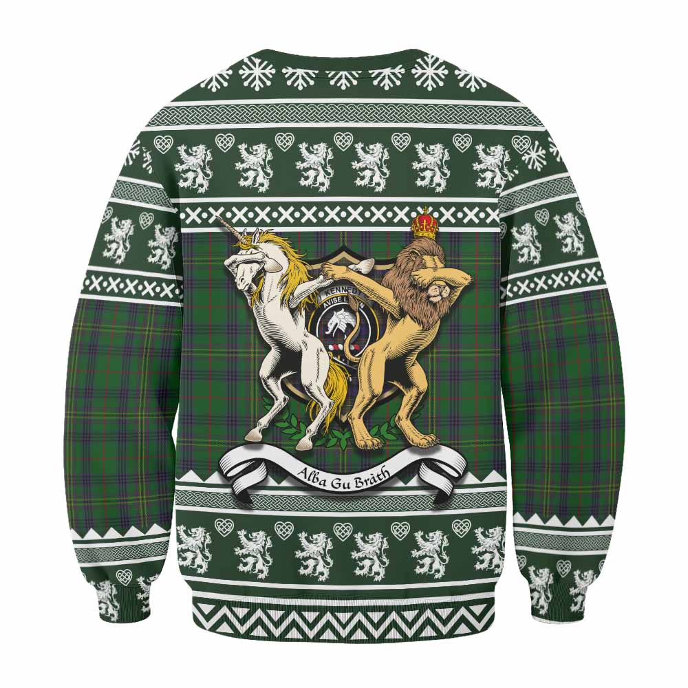 Kennedy Clan Tartan Crest Christmas Sweatshirt Coat of Arms Funny Style - Tartan Vibes Clothing